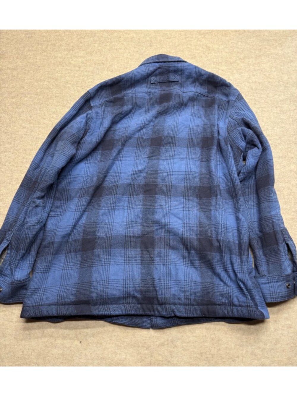 Duluth Trading Co. Blue Flannel Button Down Shirt Jacket/Shacket Large Tall - Picture 5 of 9